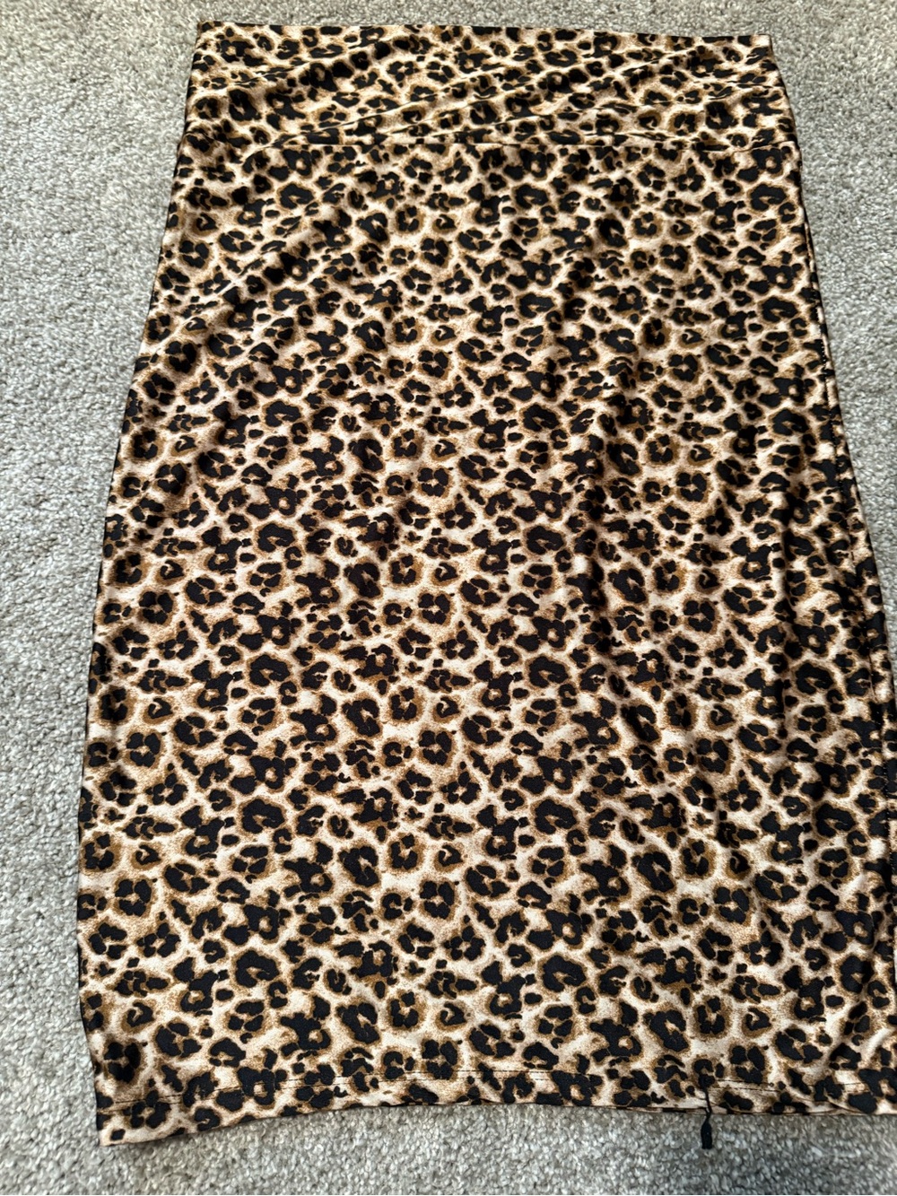 Leopard Print Pencil Skirt - Tan and Black